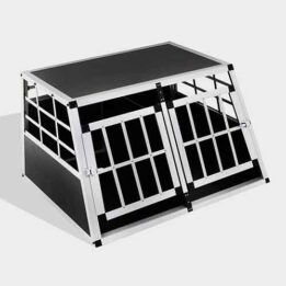 Aluminum Dog cage Small Double Door Dog cage 65a 89cm 06-0770 www.gmtpet.shop