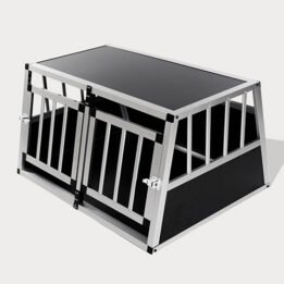 Small Double Door Dog Cage With Separate Board 65a 89cm 06-0771 www.gmtpet.shop
