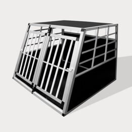 Aluminum Small Double Door Dog cage 89cm 75a 06-0772 www.gmtpet.shop