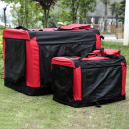 Foldable Large Dog Travel Bag 600D Oxford Cloth Outdoor Pet Carrier Bag in Red www.gmtpet.shop