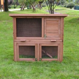 Wholesale Large Wooden Rabbit Cage Outdoor Two Layers Pet House 145x 45x 84cm 08-0027 www.gmtpet.shop