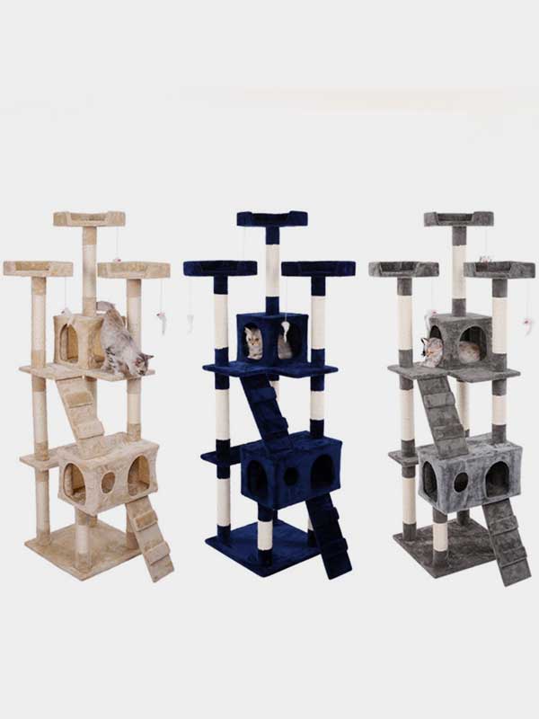 Fábrica de árvore de gato de madeira $ 23,28 Plataforma OEM Coluna de sisal Estrutura de escalada para gato 06-1171 www.gmtpet.shop