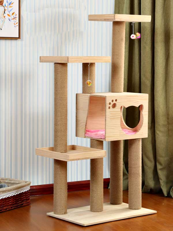 Venda por atacado de madeira maciça para gato, árvore, estrutura de escalada, placa de madeira 06-1167 www.gmtpet.shop