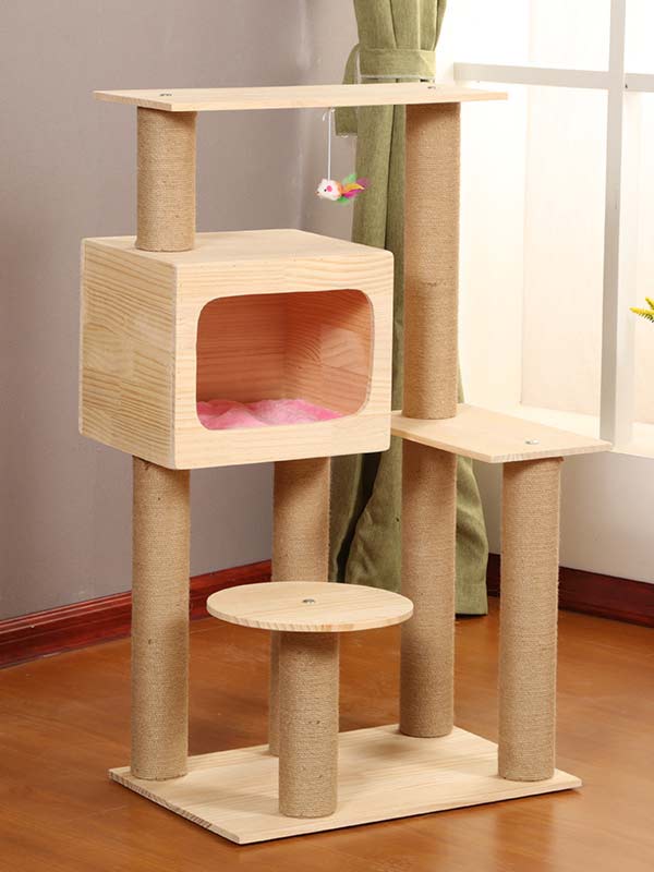 Melhor gato árvore pinho corda de cânhamo coluna escada gato casa quente brinquedo para gato 06-1165 www.gmtpet.shop