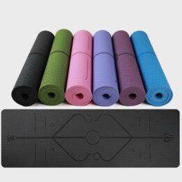 Eco-friendly Multifunction Beginner Yoga Mat With Body Line Thickened Widened Non-slip Custom TPE Yoga Mat www.gmtpet.shop