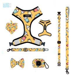 Pet harness factory new dog leash vest-style printed dog harness set small and medium-sized dog leash 109-0053 www.gmtpet.shop