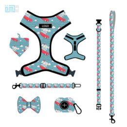 Pet harness factory new dog leash vest-style printed dog harness set small and medium-sized dog leash 109-0006 www.gmtpet.shop