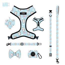 Pet harness factory new dog leash vest-style printed dog harness set small and medium-sized dog leash 109-0007 www.gmtpet.shop
