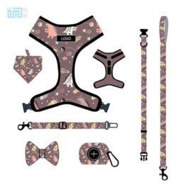 Pet harness factory new dog leash vest-style printed dog harness set small and medium-sized dog leash 109-0010 www.gmtpet.shop