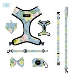Pet harness factory new dog leash vest-style printed dog harness set small and medium-sized dog leash 109-0014 www.gmtpet.shop