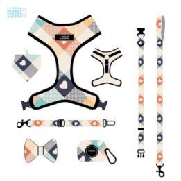 Pet harness factory new dog leash vest-style printed dog harness set small and medium-sized dog leash 109-0015 www.gmtpet.shop