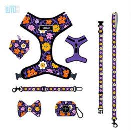 Pet harness factory new dog leash vest-style printed dog harness set small and medium-sized dog leash 109-0021 www.gmtpet.shop