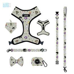 Pet harness factory new dog leash vest-style printed dog harness set small and medium-sized dog leash 109-0022 www.gmtpet.shop