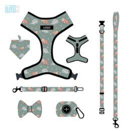 Pet harness factory new dog leash vest-style printed dog harness set small and medium-sized dog leash 109-0025 www.gmtpet.shop