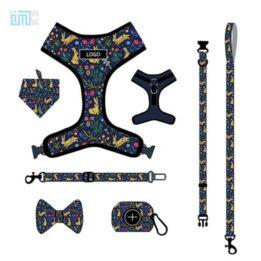 Pet harness factory new dog leash vest-style printed dog harness set small and medium-sized dog leash 109-0027 www.gmtpet.shop