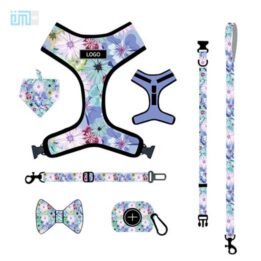 Pet harness factory new dog leash vest-style printed dog harness set small and medium-sized dog leash 109-0033 www.gmtpet.shop