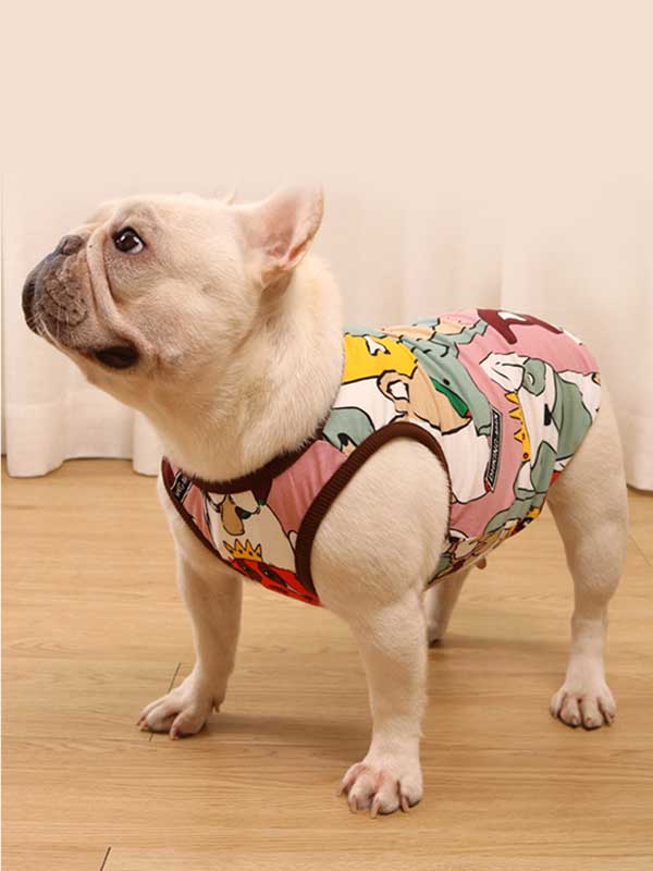 GMTPET французский весенне-летний тонкий жилет для собак, хлопковый жилет с рисунком толстой собаки, бульдога, мопса, 107-222038 www.gmtpet.shop