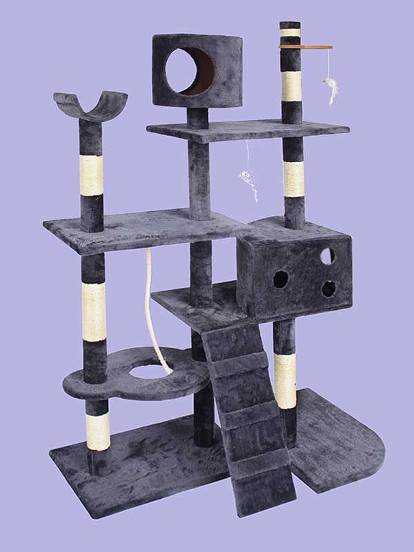 Четырехслойная фланелевая рама для кошек из сизаля, платформа для кошачьей комнаты, лестница для лазания, игрушка для мыши, кошачье дерево 06-0003 www.gmtpet.shop