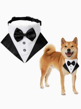 Wedding suit pet drool towel dog collar pet triangle towel pet bow tie wedding suit triangle towel 118-37007 www.gmtpet.shop