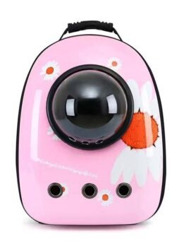 Pink Daisy Upgraded Side Opening Pet Cat Backpack 103-45021 www.gmtpet.shop