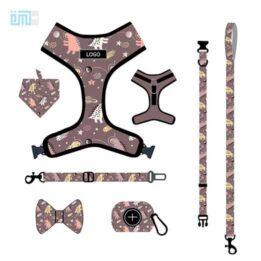 Pet harness factory new dog leash vest-style printed dog harness set small and medium-sized dog leash 109-0010